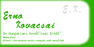 erno kovacsai business card